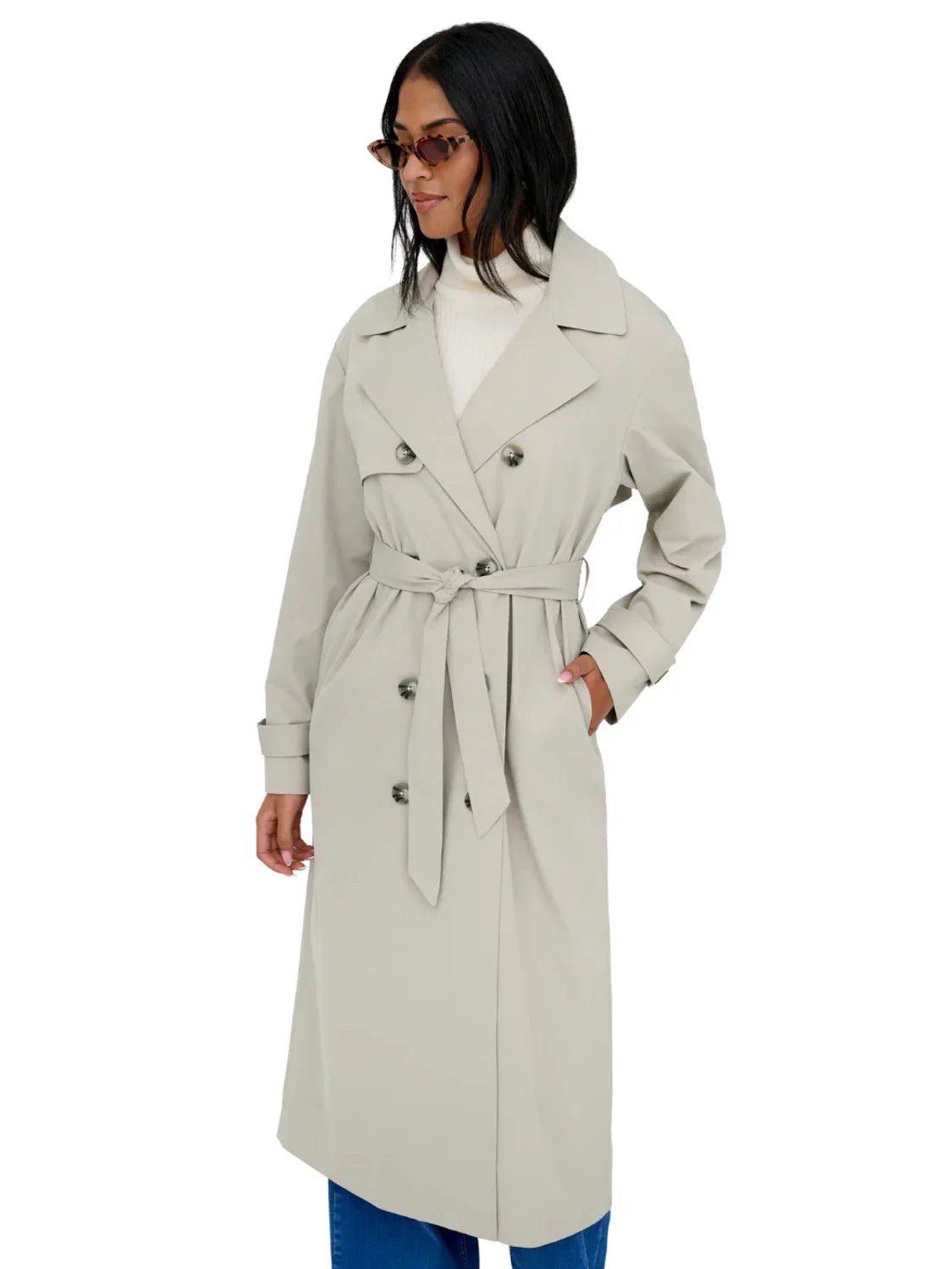 Gabardina Larga ONLY Disa Gris | Bicos de Fío