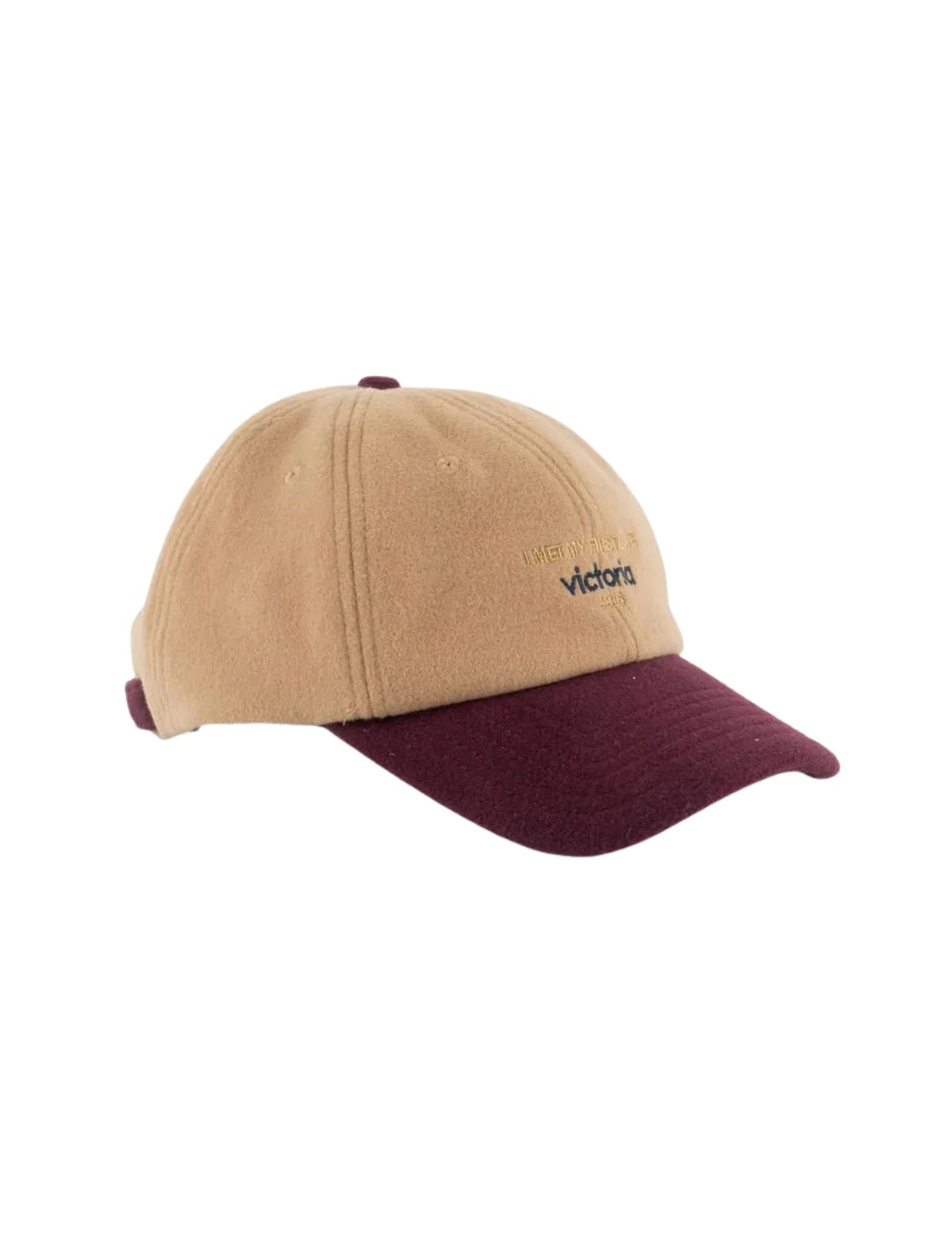 Gorra De Paño Victoria Beige-Granate | Bicos de Fío