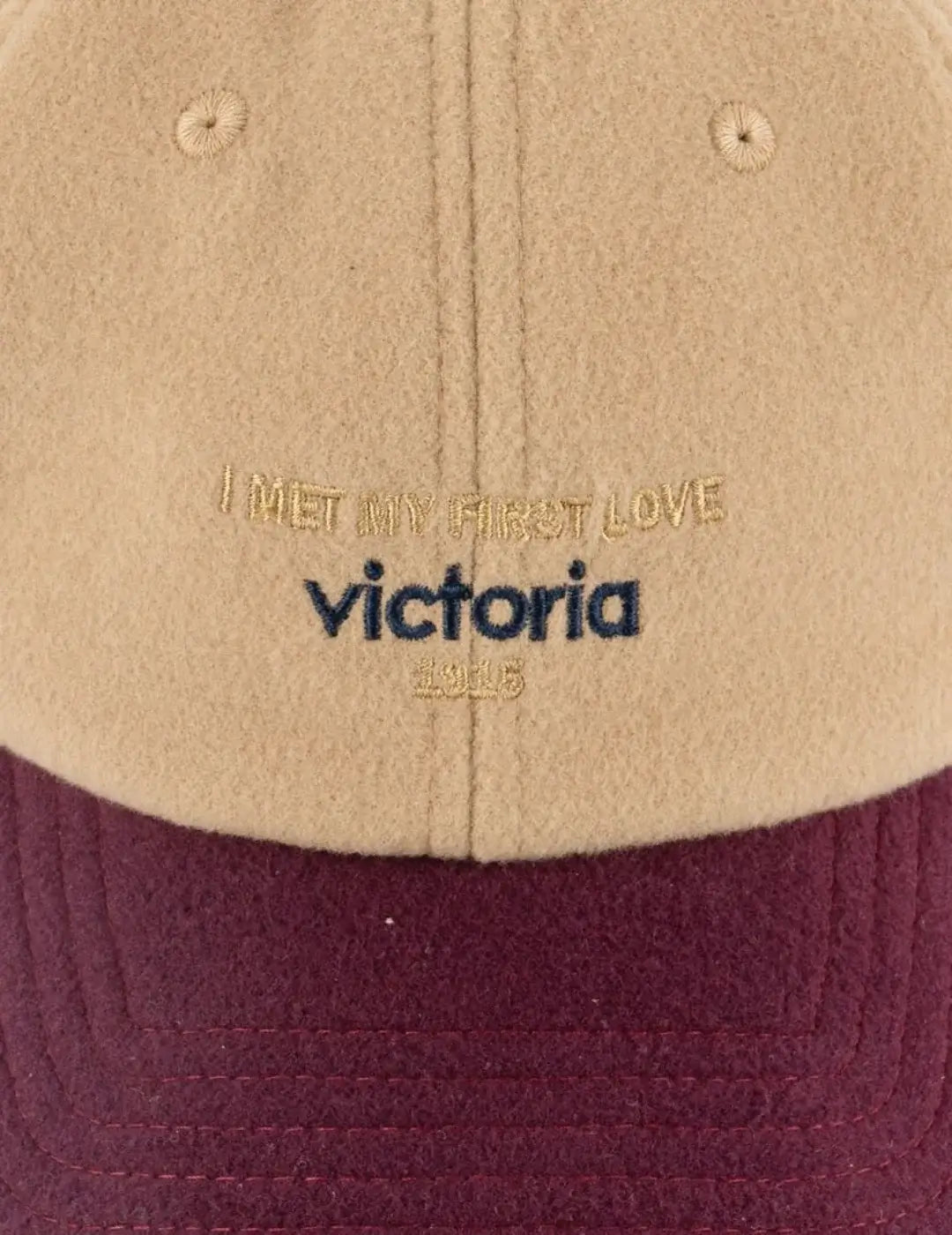 Gorra De Paño Victoria Beige-Granate | Bicos de Fío