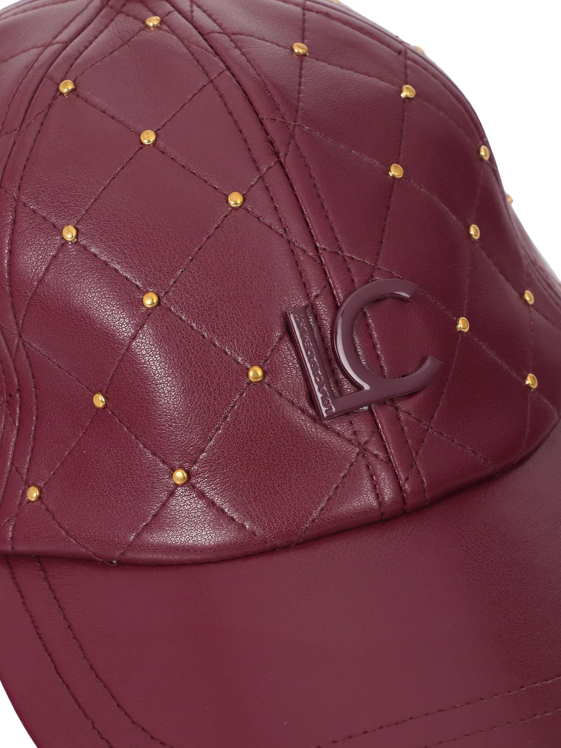 Gorra Pespunteada Lola Casademunt Mini Tachas Burdeos | Bicos de Fío