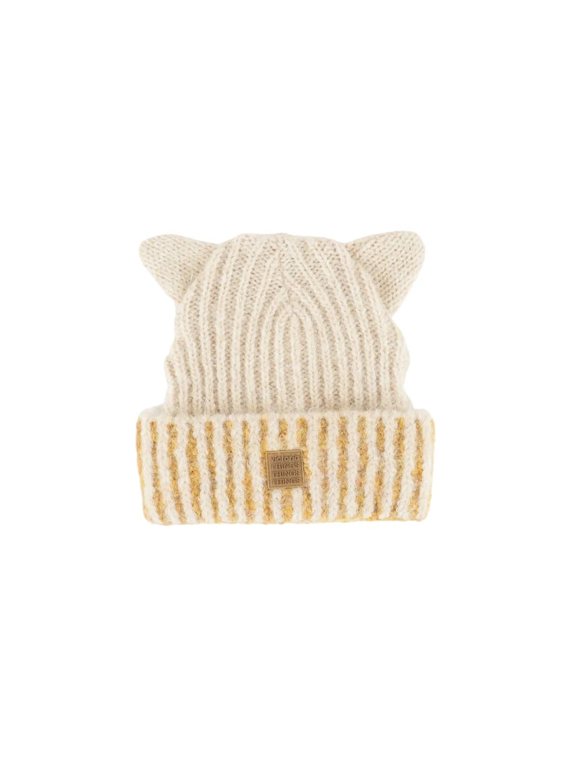 Gorro Punto Orejitas Victoria Mostaza | Bicos de Fío