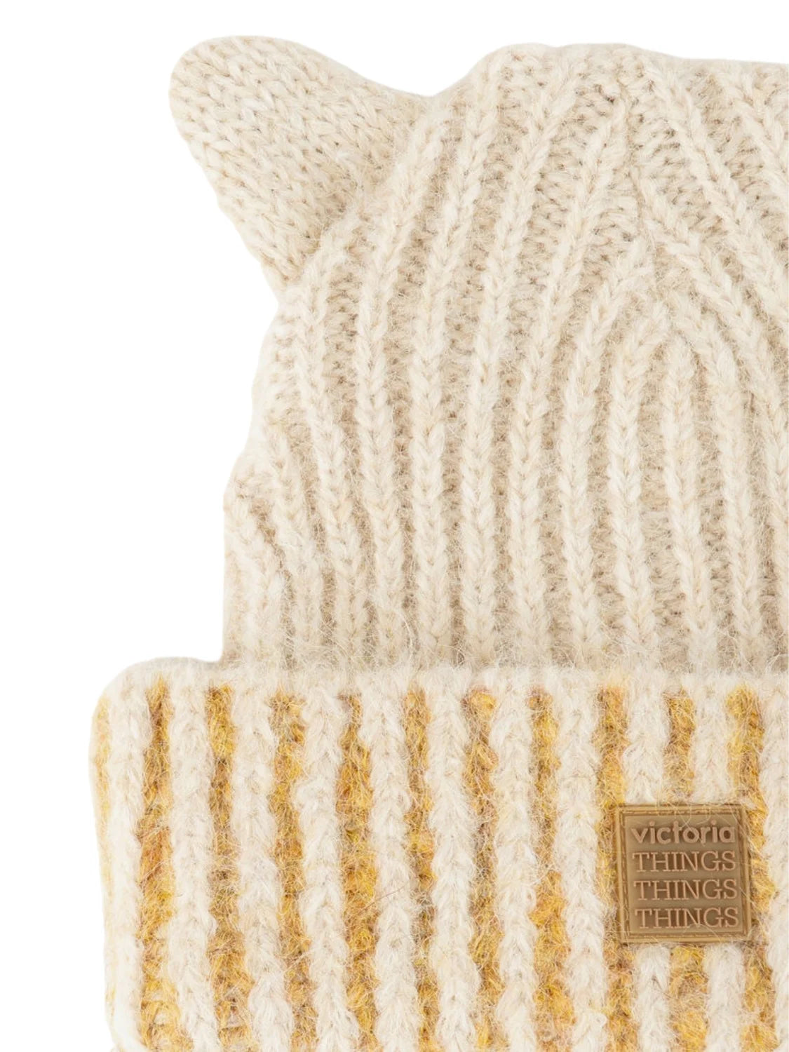 Gorro Punto Orejitas Victoria Mostaza | Bicos de Fío