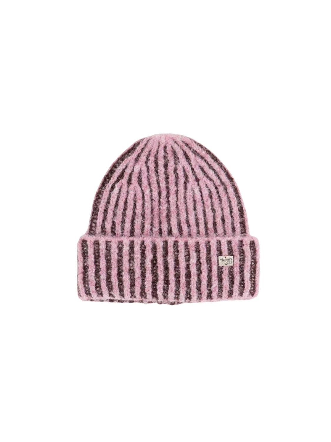 Gorro Punto Bicolor Victoria Malva | Bicos de Fío