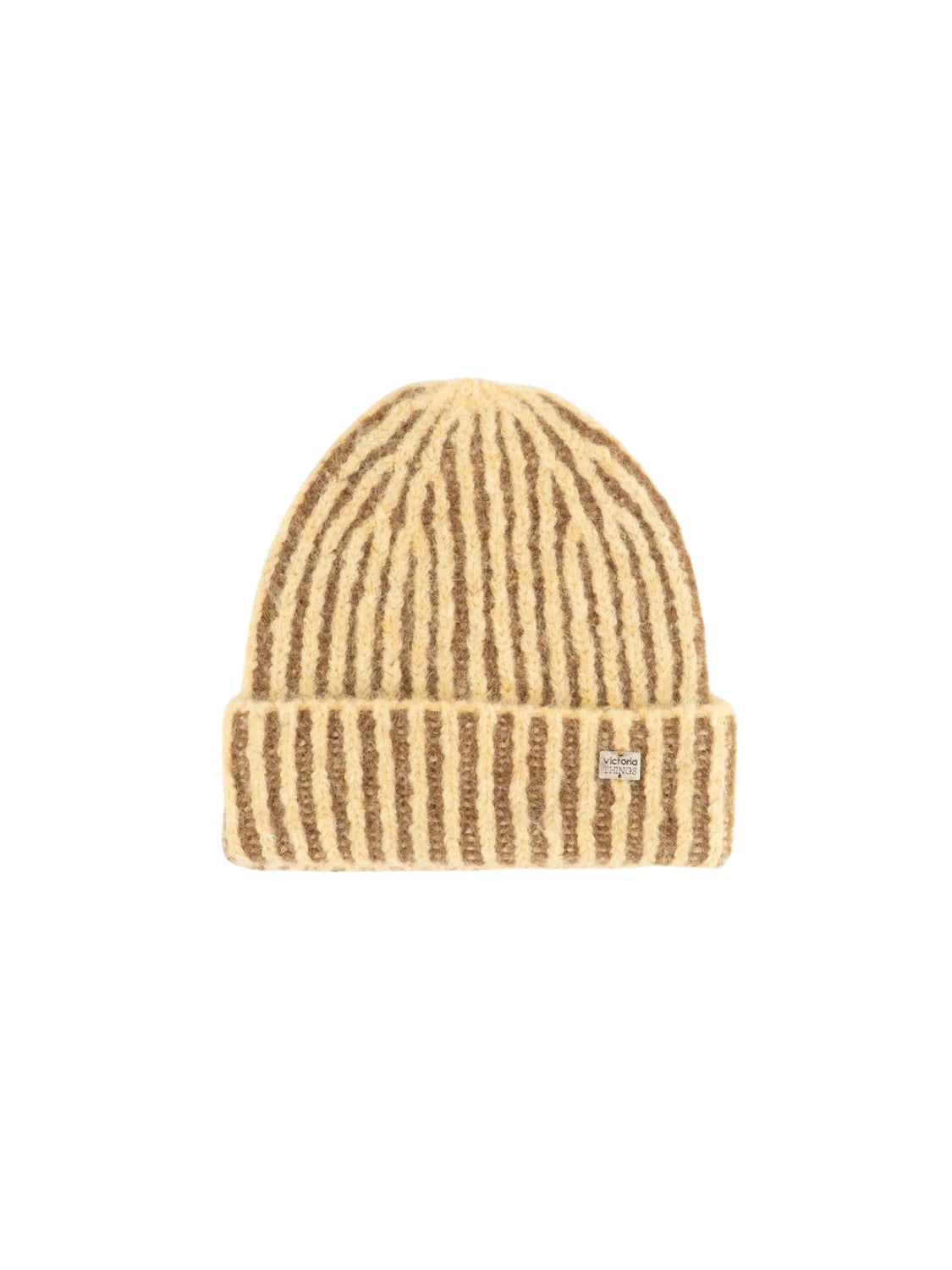 Gorro Punto Bicolor Victoria Mostaza | Bicos de Fío