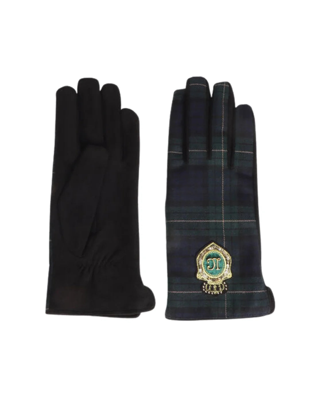 Guantes Lola Casademunt Tartán Verde-Azul | Bicos de Fío