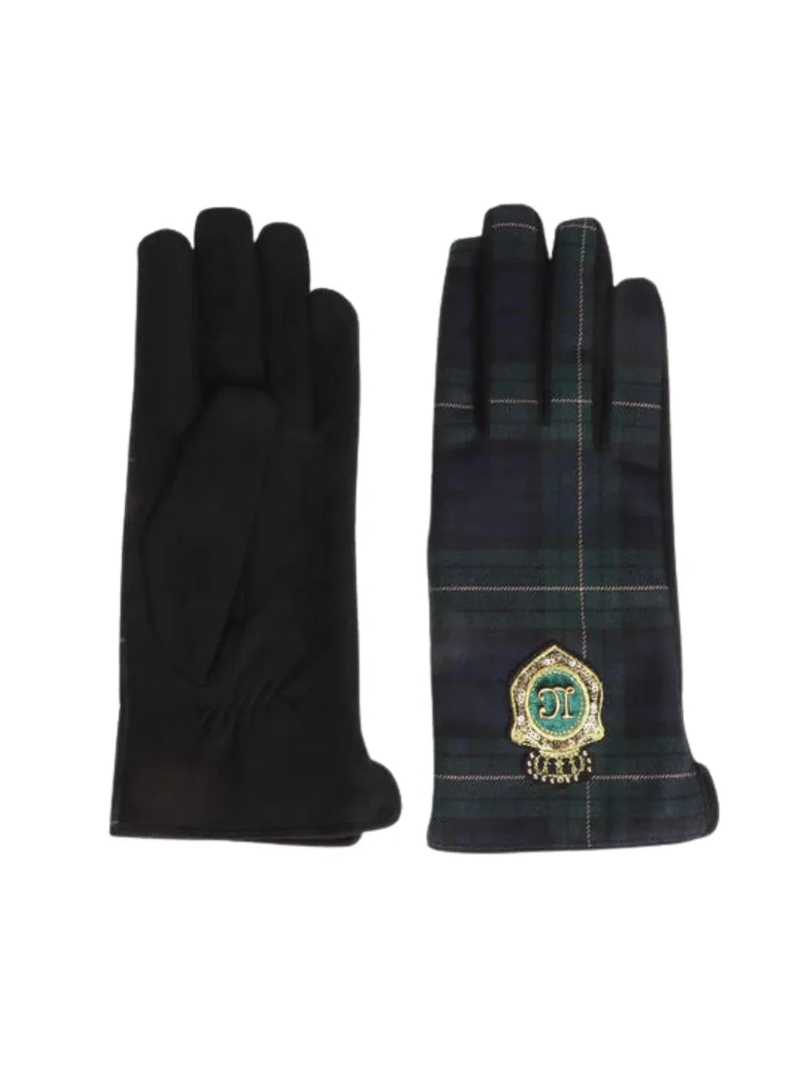 Guantes Lola Casademunt Tartán Verde-Azul | Bicos de Fío