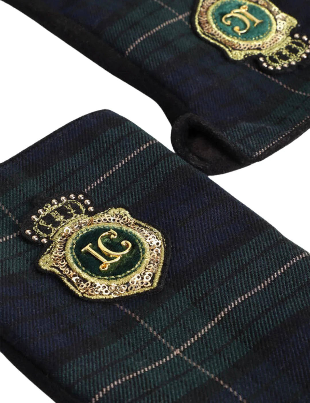 Guantes Lola Casademunt Tartán Verde-Azul | Bicos de Fío