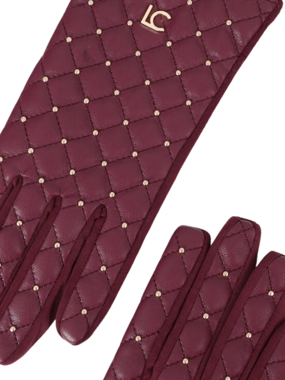 Guantes Lola Casademunt Mini Tachas Burdeos | Bicos de Fío