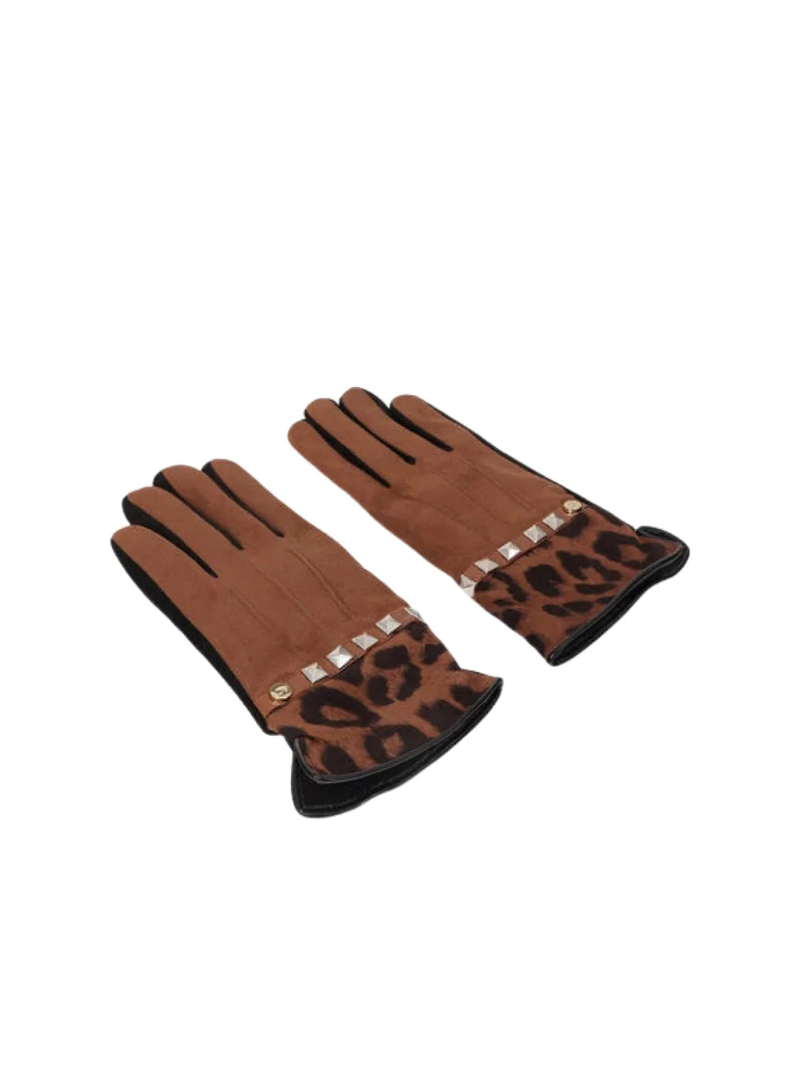 Guantes Puño Animal Print Lola Casademunt Negro-Marrón | Bicos de Fío