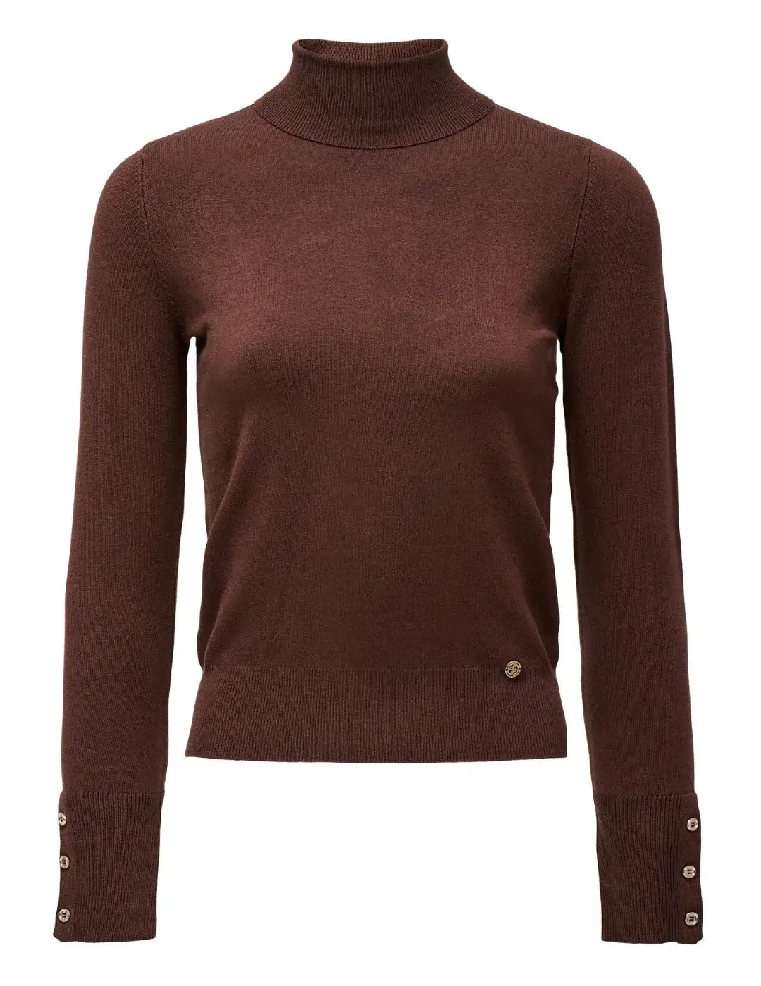 Jersey Básico Cuello Alto Salsa Jeans Marrón | Bicos de Fío