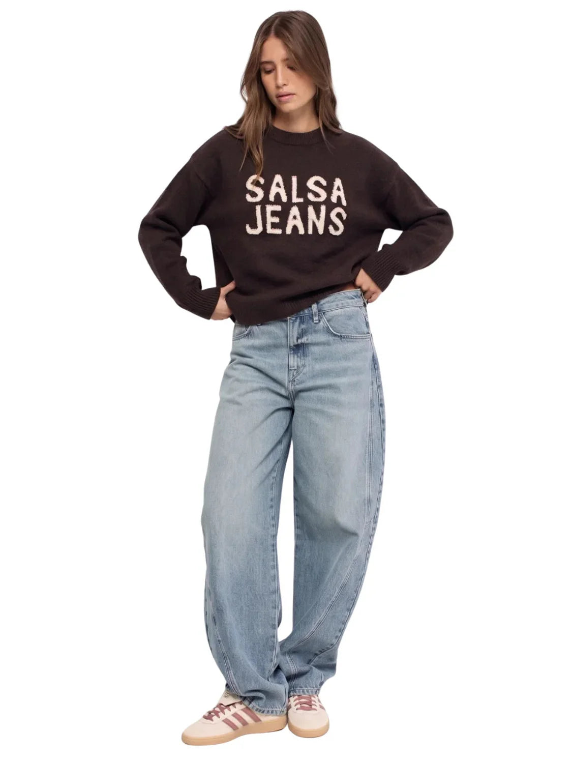 Jersey Branding Relieve Salsa Jeans Marrón | Bicos de Fío