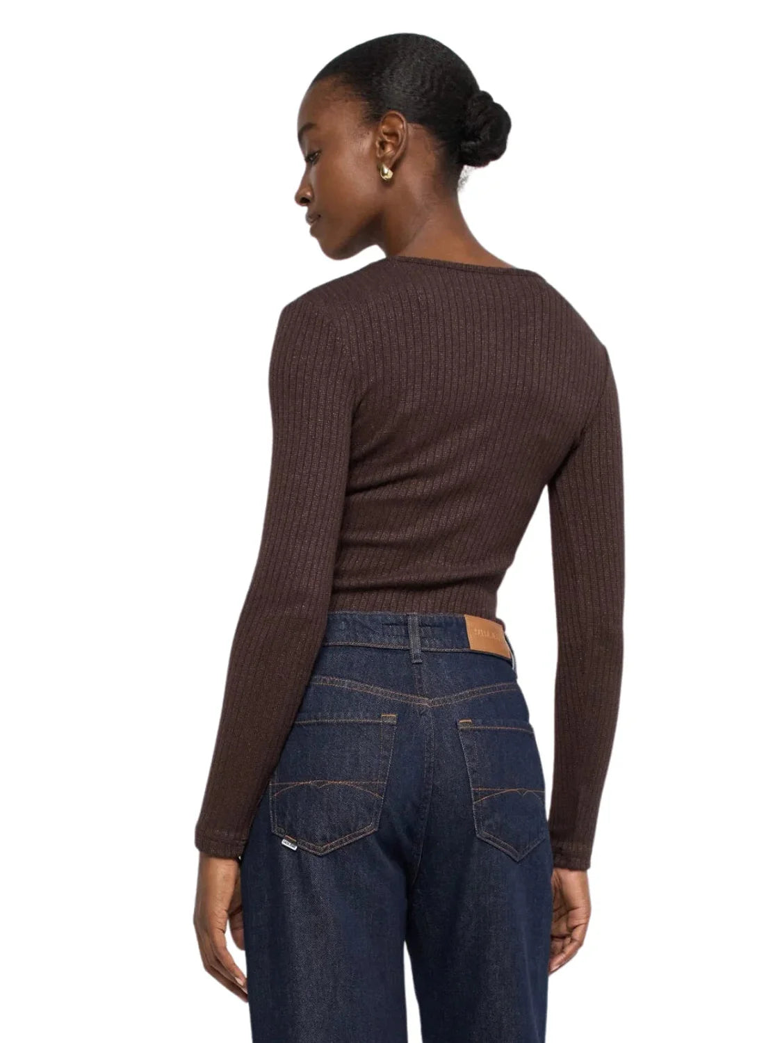 Jersey Canalé Lazos Salsa Jeans Marrón | Bicos de Fío