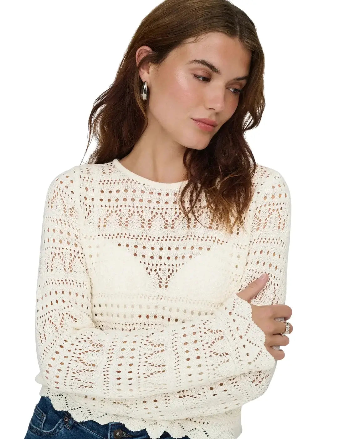 Jersey Cropped ONLY Elke Crudo | Bicos de Fío