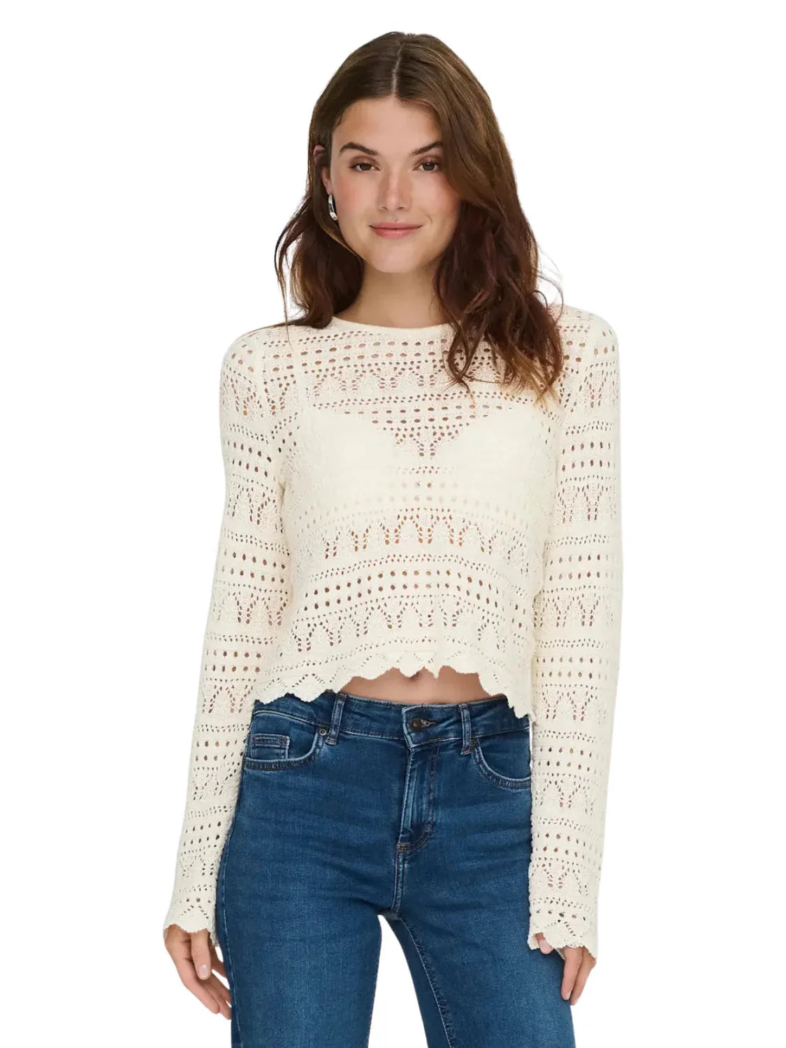 Jersey Cropped ONLY Elke Crudo | Bicos de Fío
