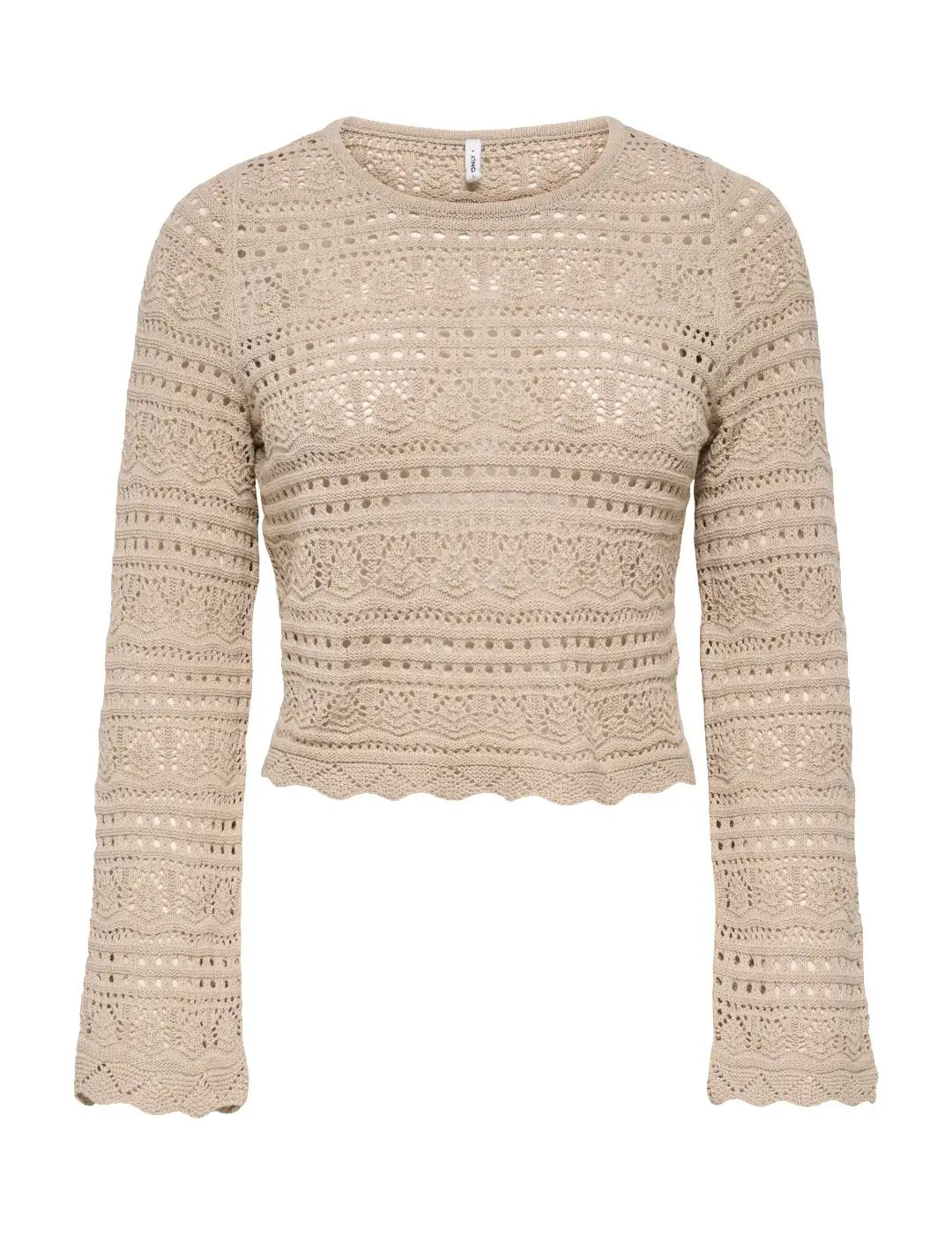 Jersey Cropped ONLY Elke Marrón Tan | Bicos de Fío