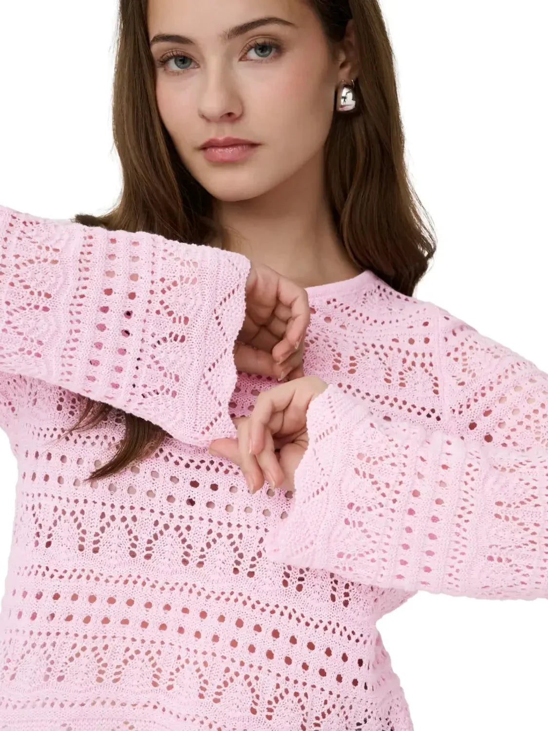 Jersey Cropped ONLY Elke Rosa | Bicos de Fío