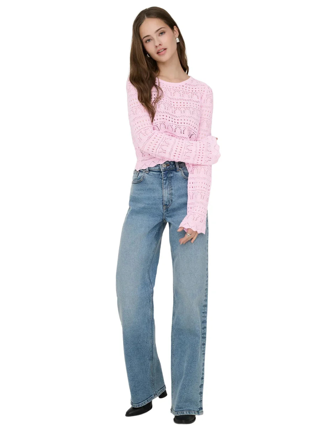 Jersey Cropped ONLY Elke Rosa | Bicos de Fío
