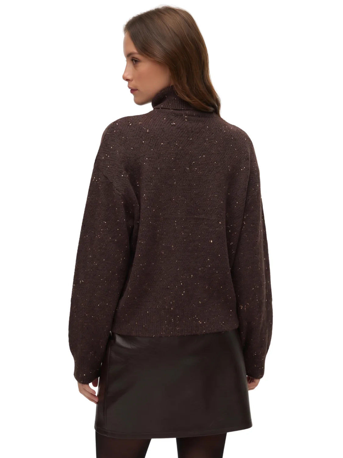 Jersey Cuello Alto Vero Moda Ash Marrón Café | Bicos de Fío