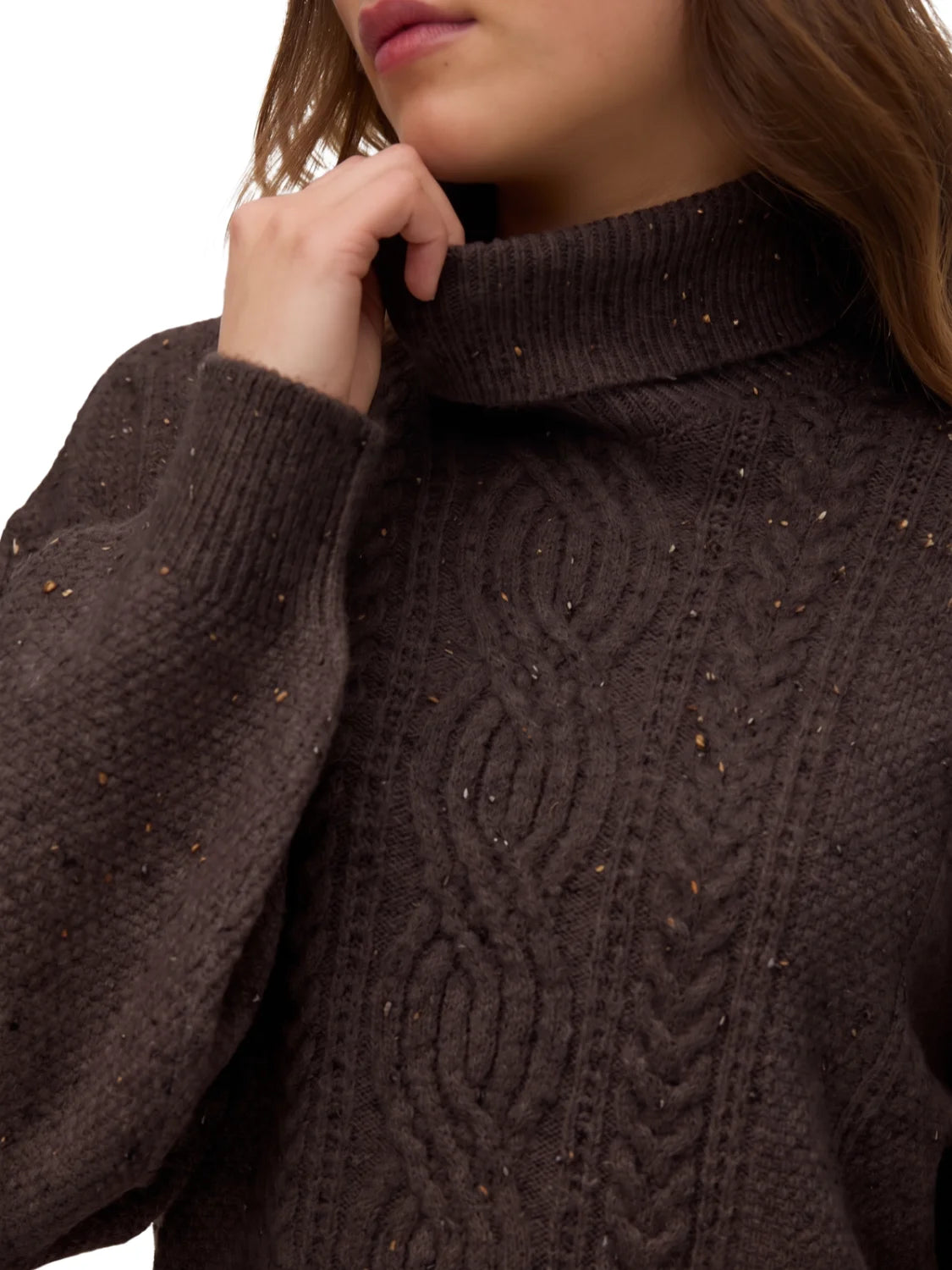 Jersey Cuello Alto Vero Moda Ash Marrón Café | Bicos de Fío