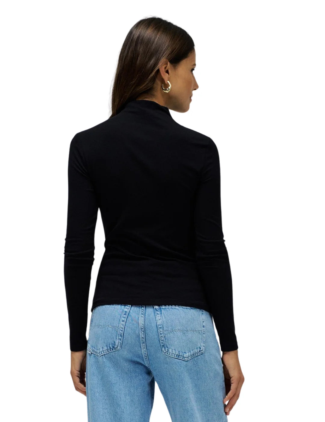 Jersey Cuello Recortado Salsa Jeans Negro | Bicos de Fío