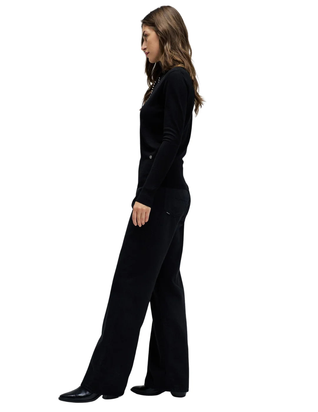 Jersey Punto Lazo Salsa Jeans Negro | Bicos de Fío