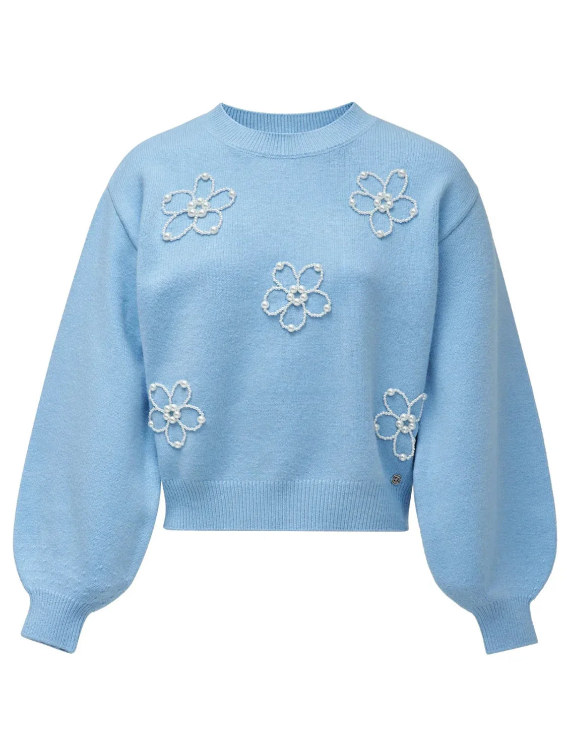 Jersey Detalle Perlas Salsa Jeans Azul | Bicos de Fío