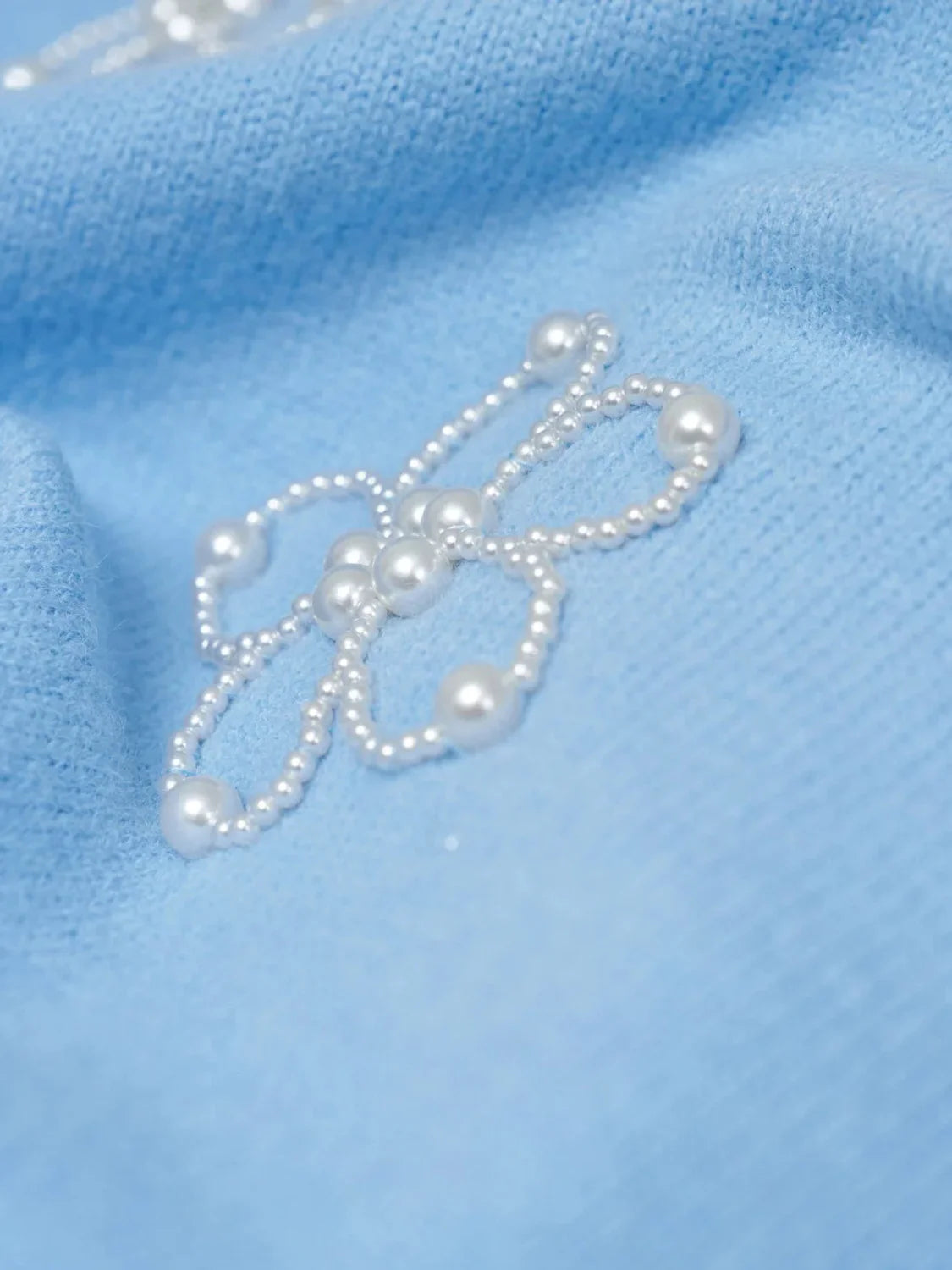 Jersey Detalle Perlas Salsa Jeans Azul | Bicos de Fío