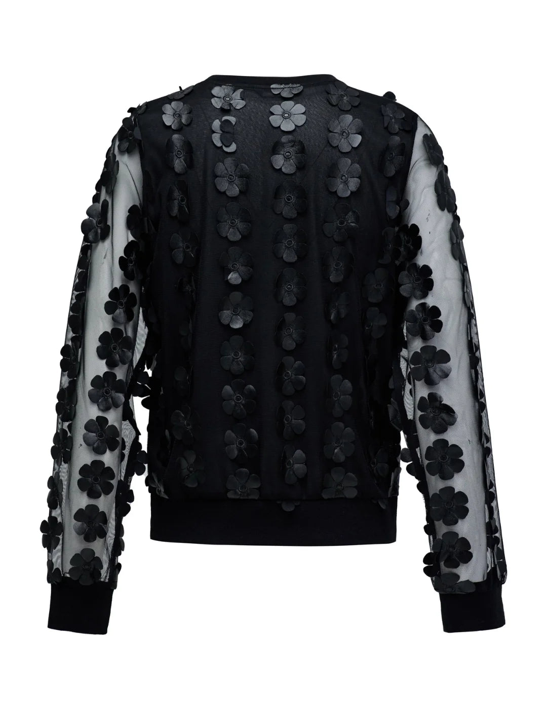 Jersey Flores 3D Salsa Jeans Negro | Bicos de Fío