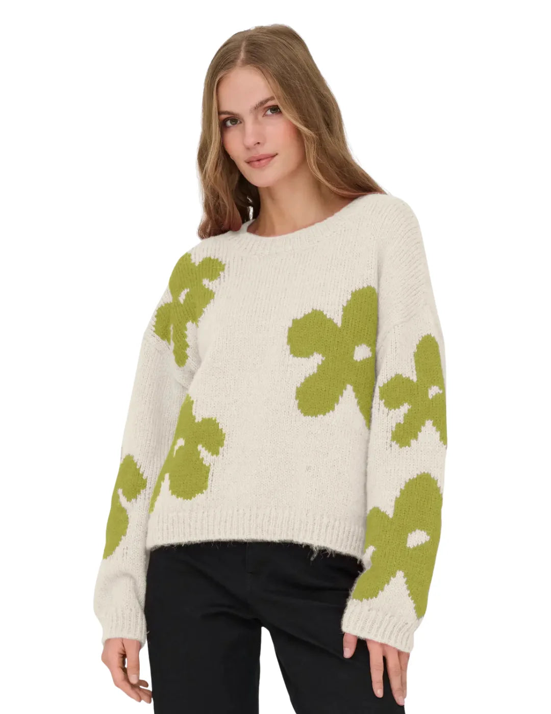 Jersey Flores ONLY Bootle Beige | Bicos de Fío