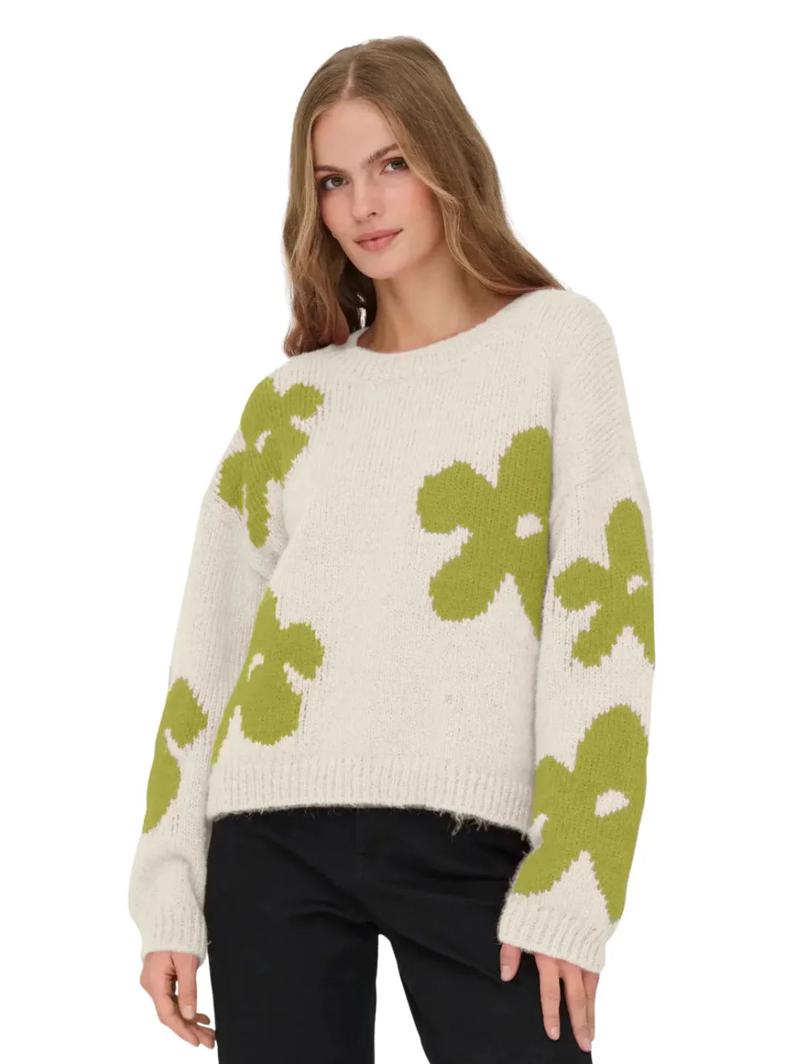 Jersey Flores ONLY Bootle Beige | Bicos de Fío