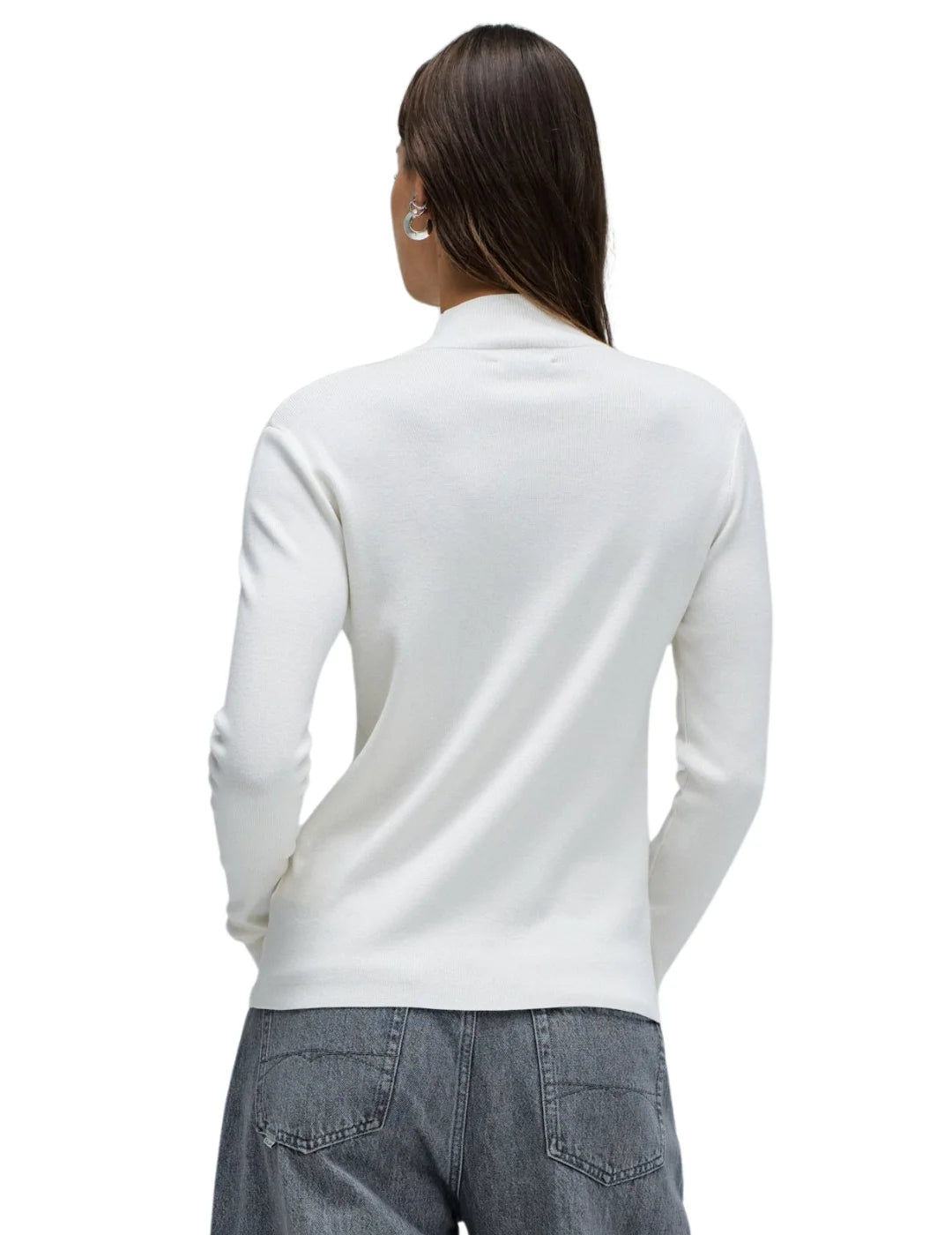 Jersey Cuello Alto Logo Salsa Jeans Blanco | Bicos de Fío