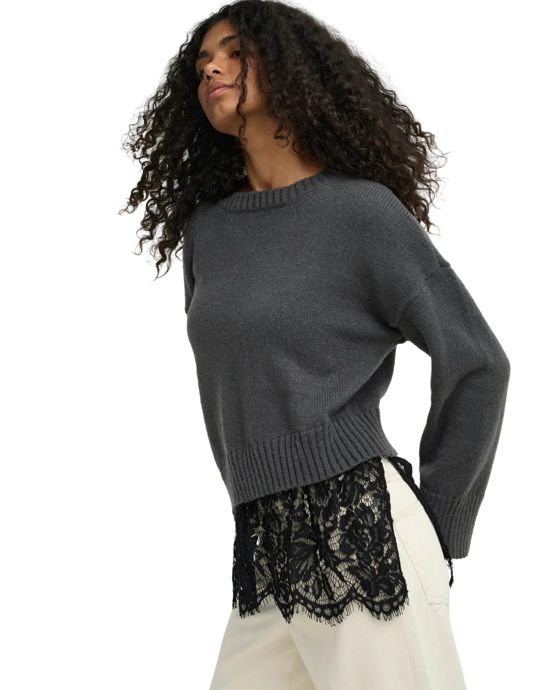 Jersey ONLY Evie Gris Oscuro | Bicos de Fío
