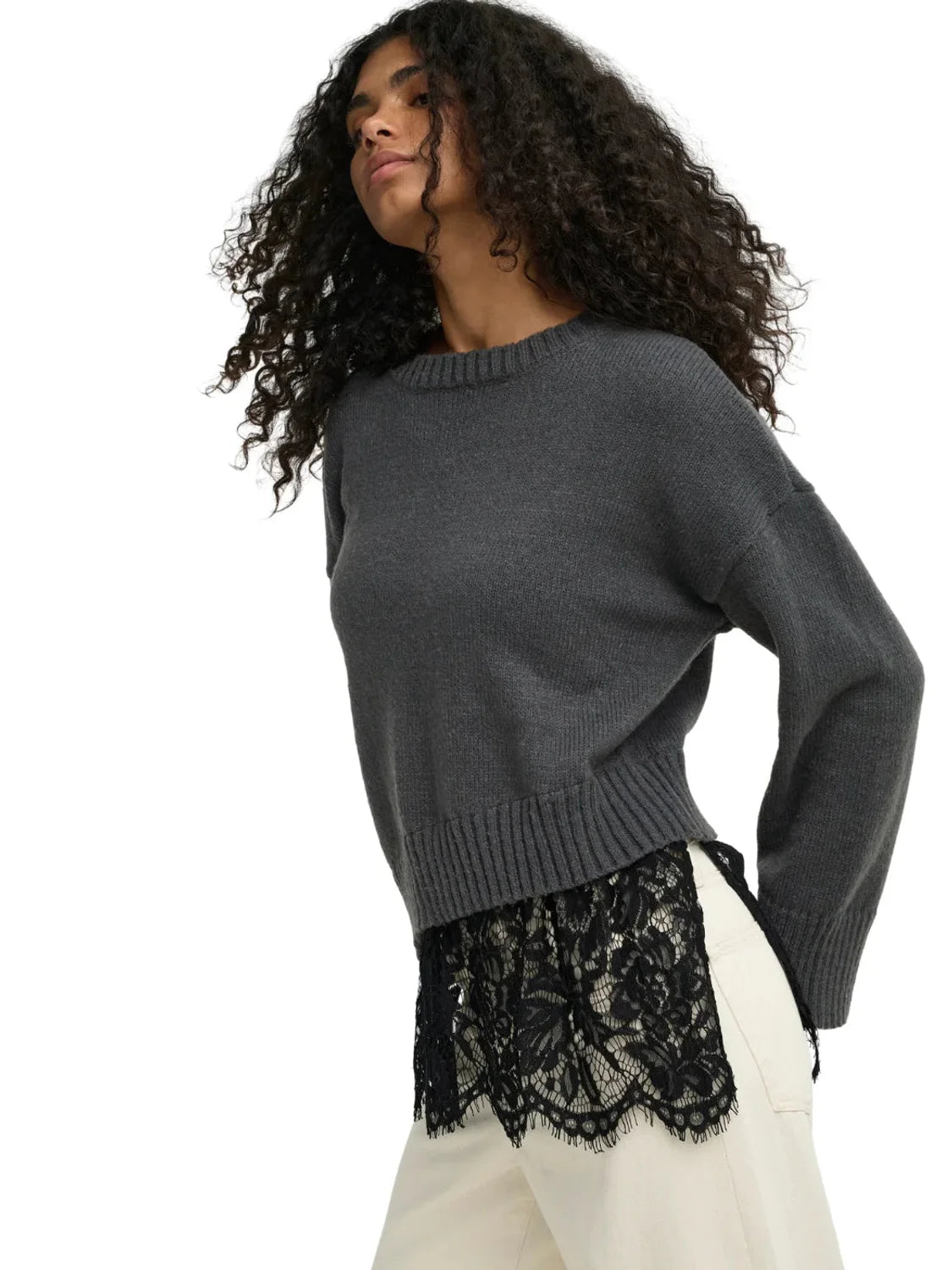 Jersey ONLY Evie Gris Oscuro | Bicos de Fío