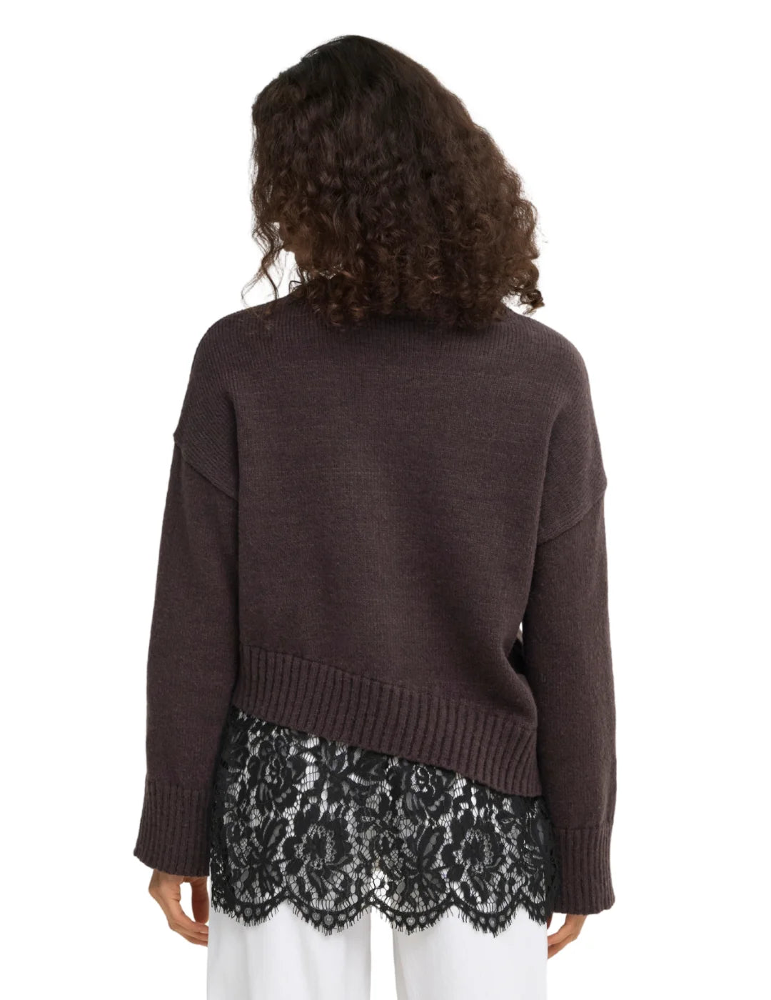 Jersey ONLY Evie Marrón | Bicos de Fío