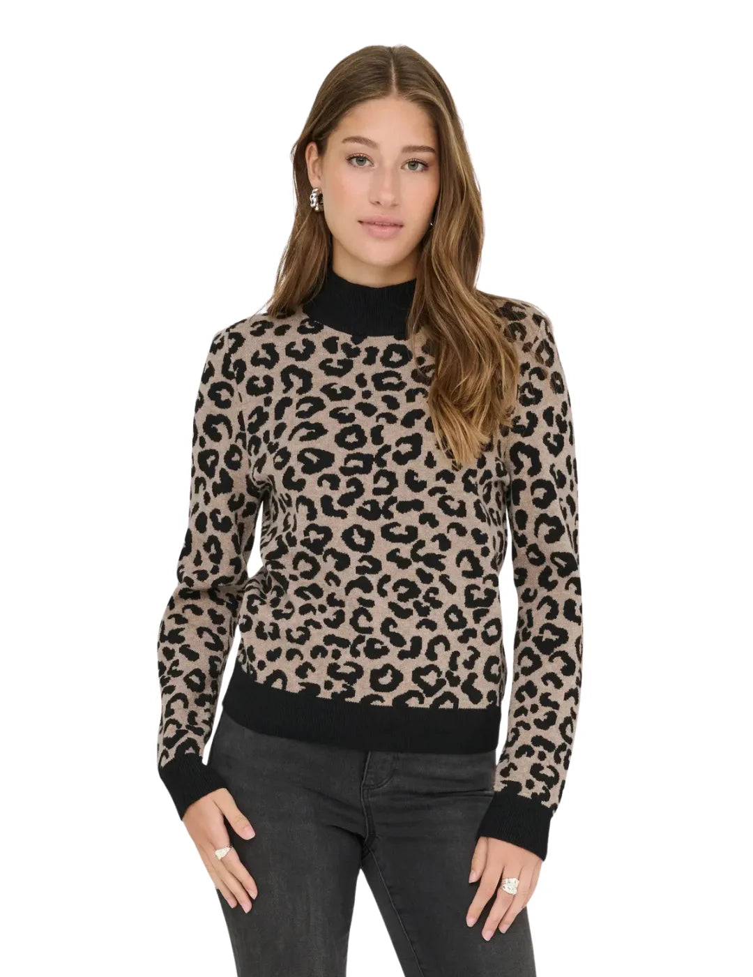 Jersey Animal Print ONLY Ibi Camel | Bicos de Fío