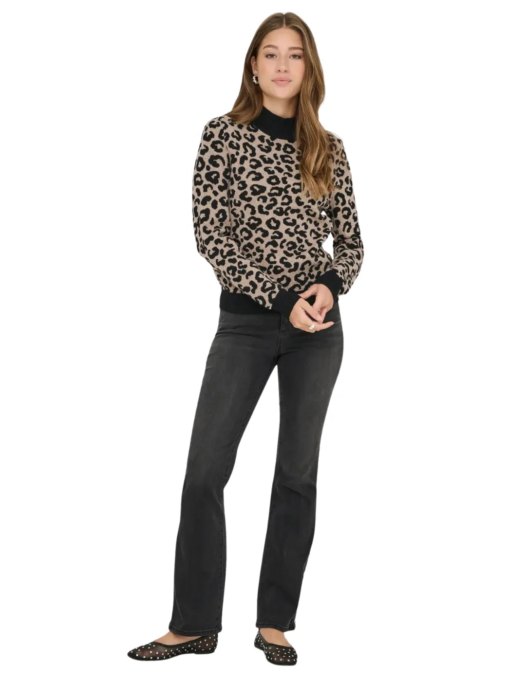 Jersey Animal Print ONLY Ibi Camel | Bicos de Fío