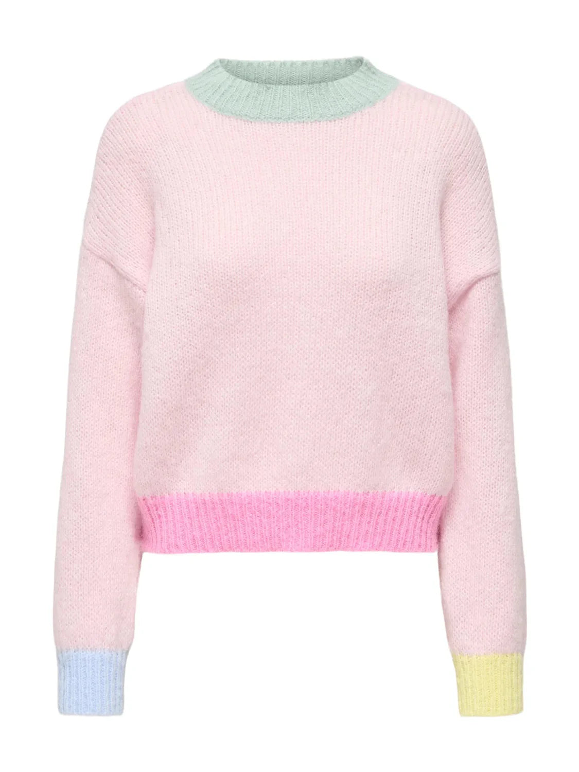 Jersey ONLY Olina Contraste Rosa | Bicos de Fío