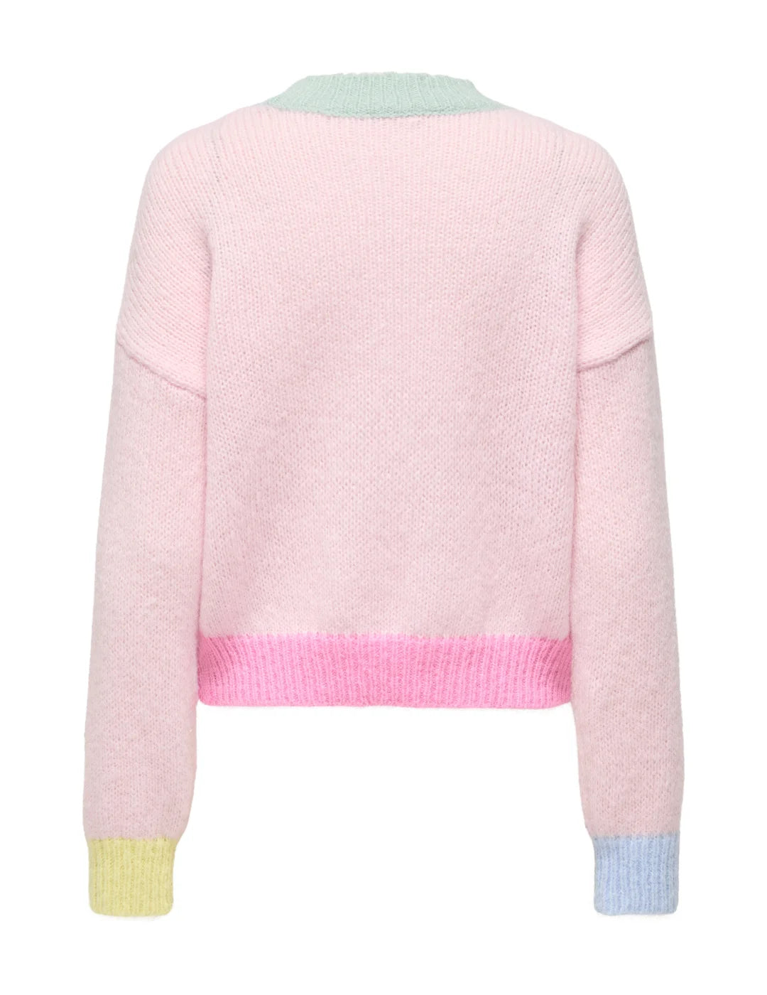 Jersey ONLY Olina Contraste Rosa | Bicos de Fío