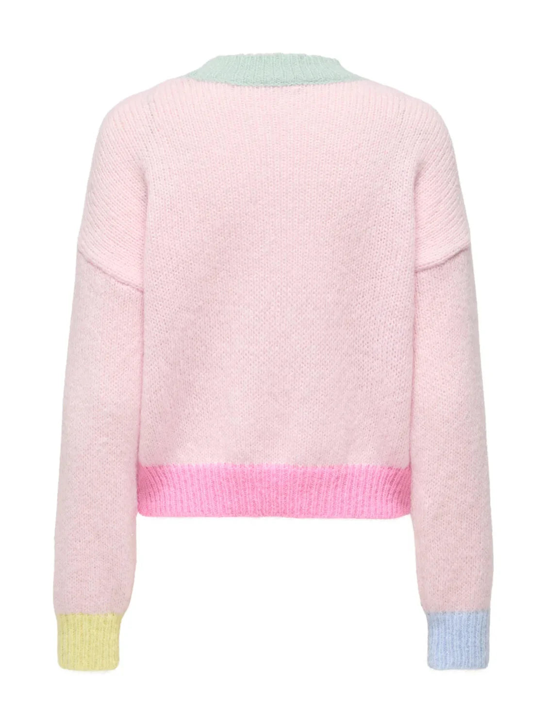 Jersey ONLY Olina Contraste Rosa | Bicos de Fío