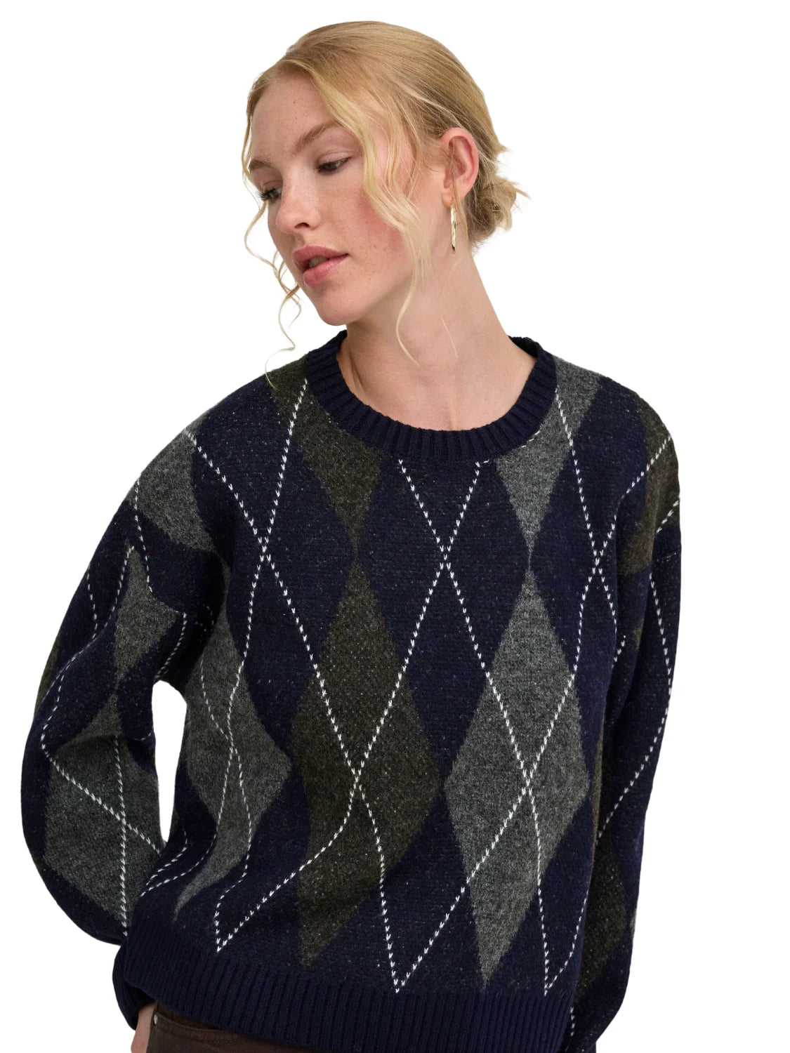 Jersey ONLY Rhombus Azul Marino | Bicos de Fío