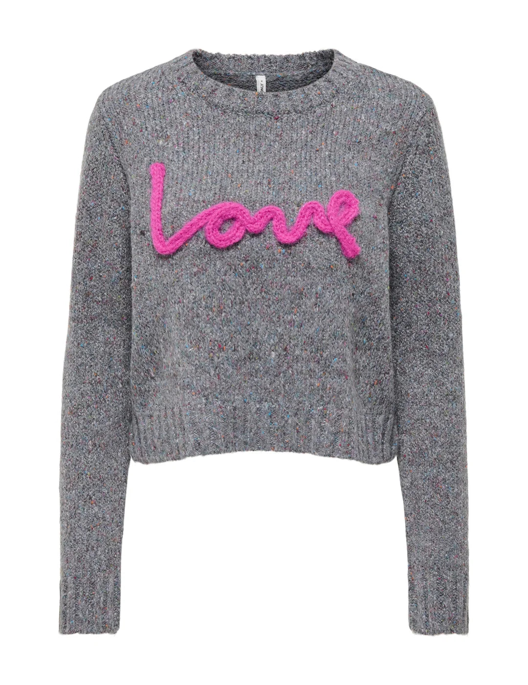 Jersey Cropped ONLY Smilla Love Gris | Bicos de Fío