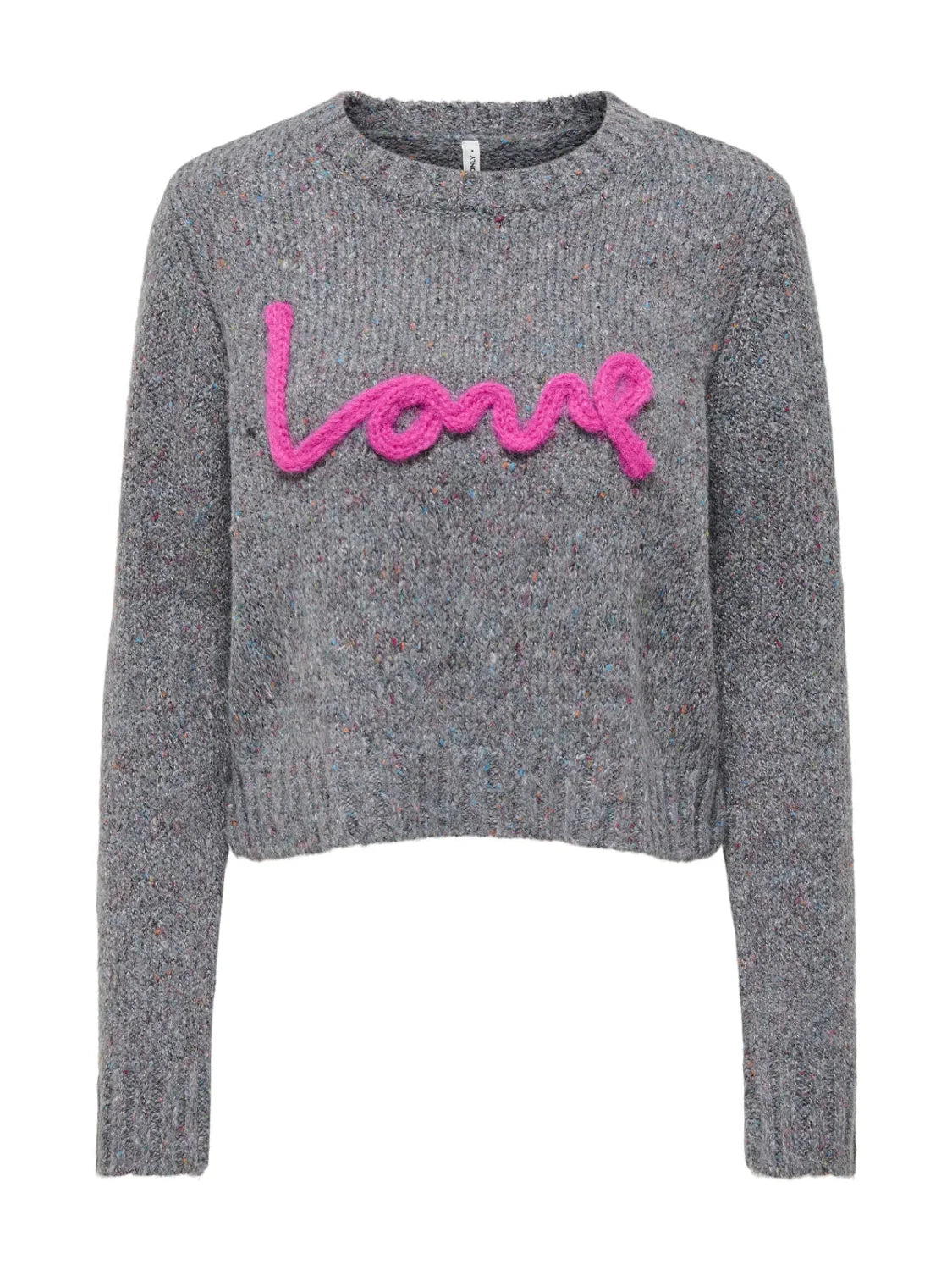 Jersey Cropped ONLY Smilla Love Gris | Bicos de Fío