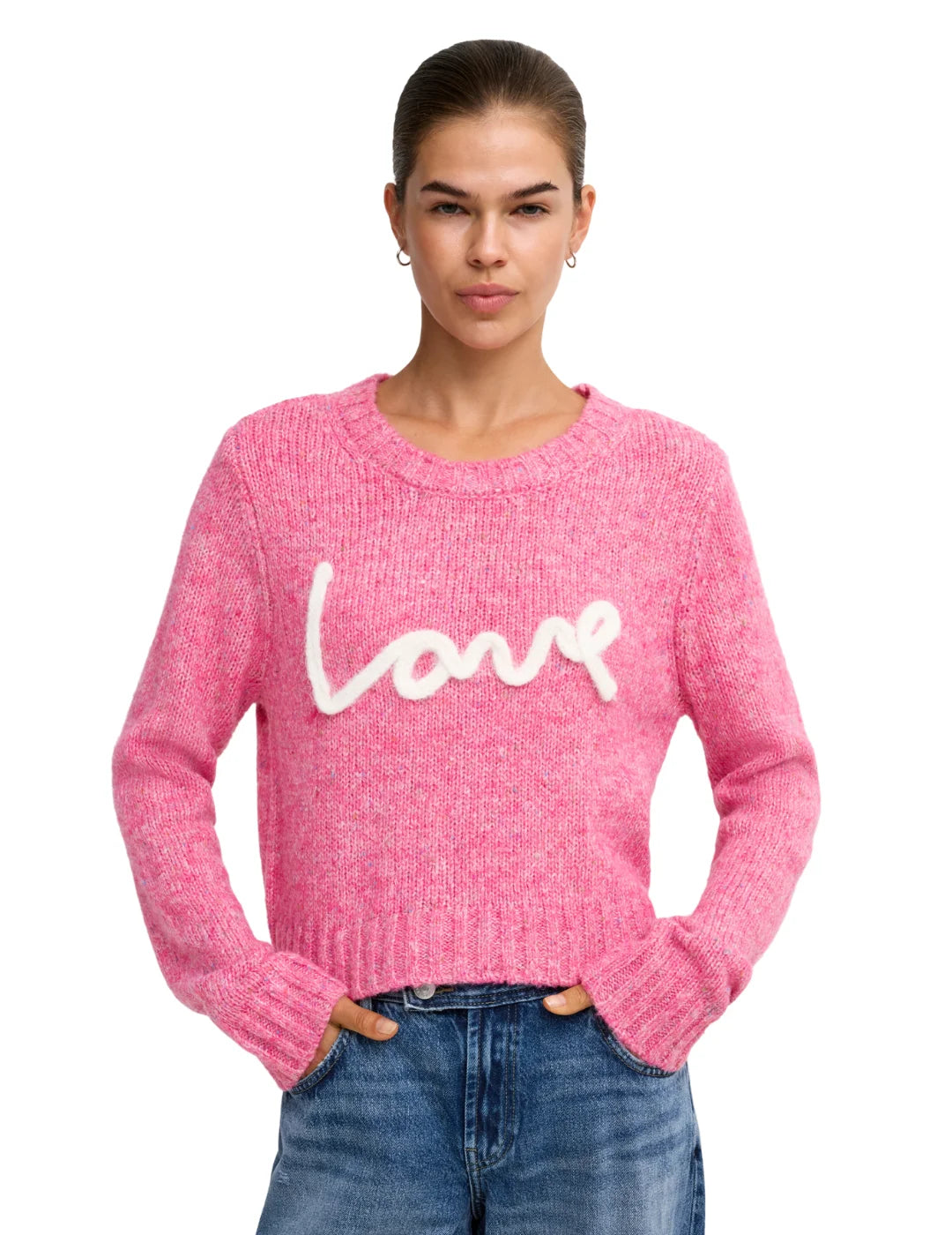 Jersey Cropped ONLY Smilla Love Rosa | Bicos de Fío