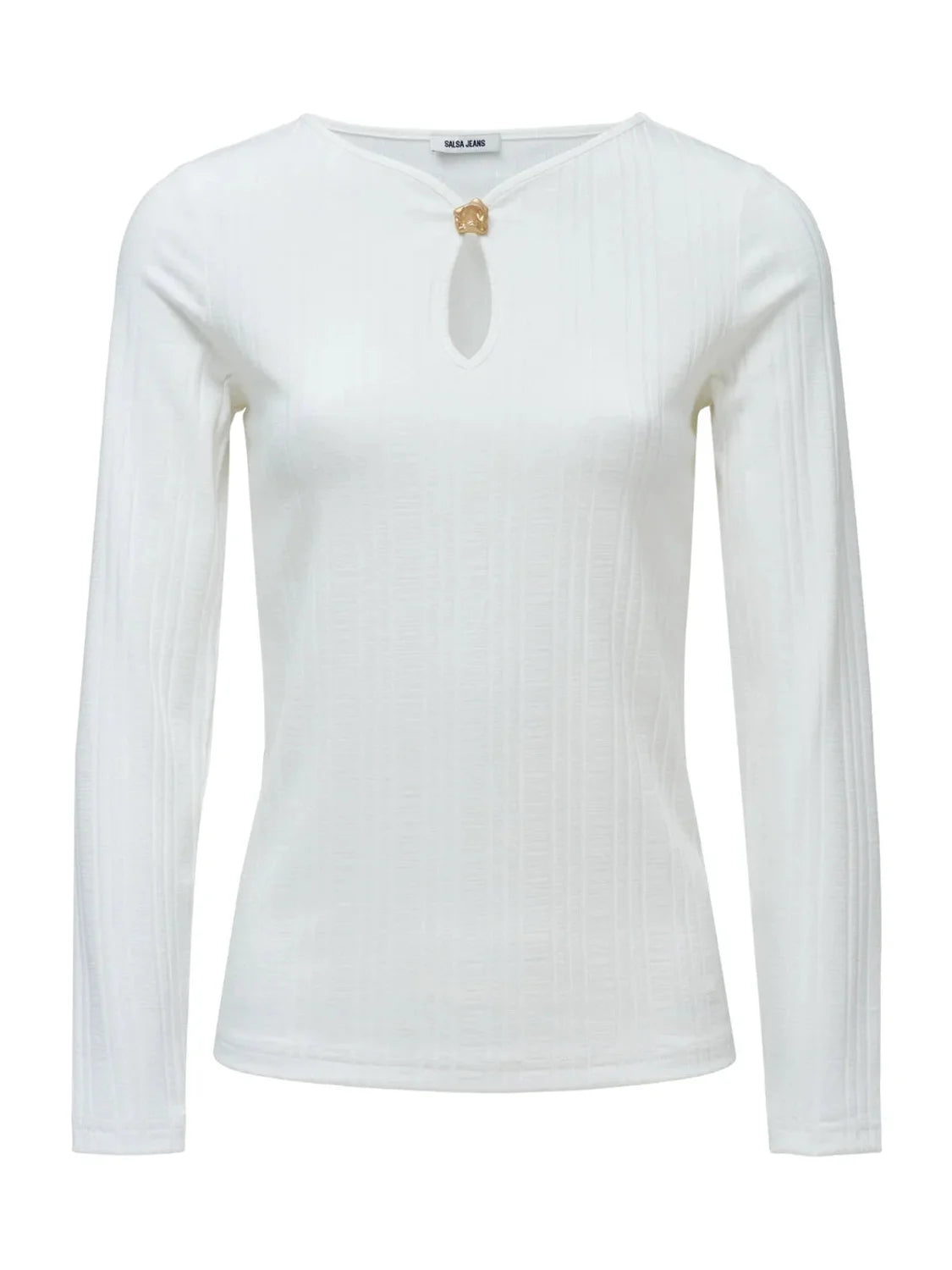 Jersey Acanalado Salsa Jeans Blanco | Bicos de Fío