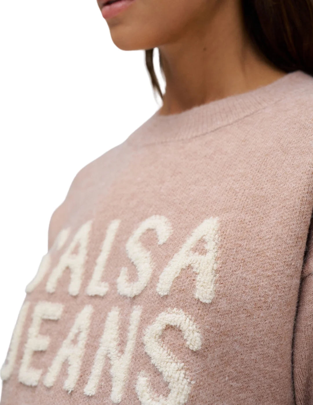 Jersey Branding Relieve Salsa Jeans Rosa | Bicos de Fío