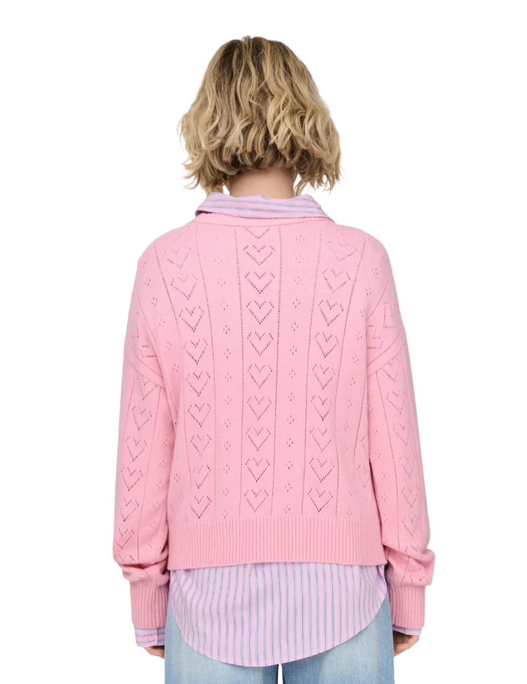 Jersey Corazones ONLY Isa Rosa | Bicos de Fío