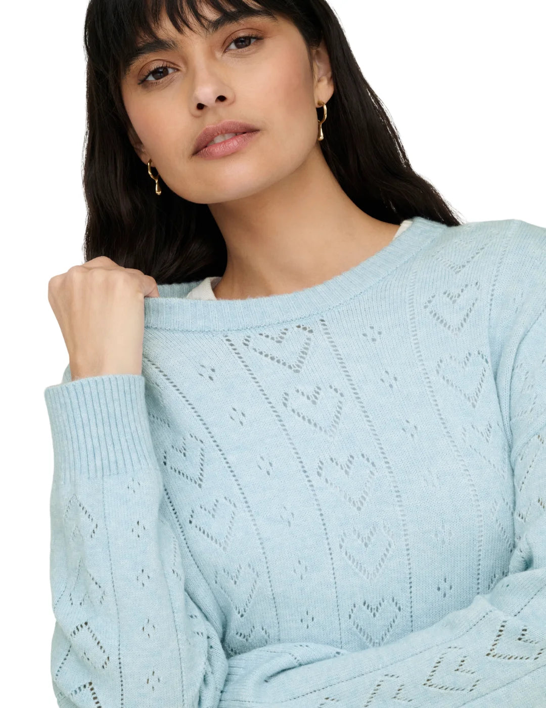 Jersey Corazones ONLY Isa Azul | Bicos de Fío