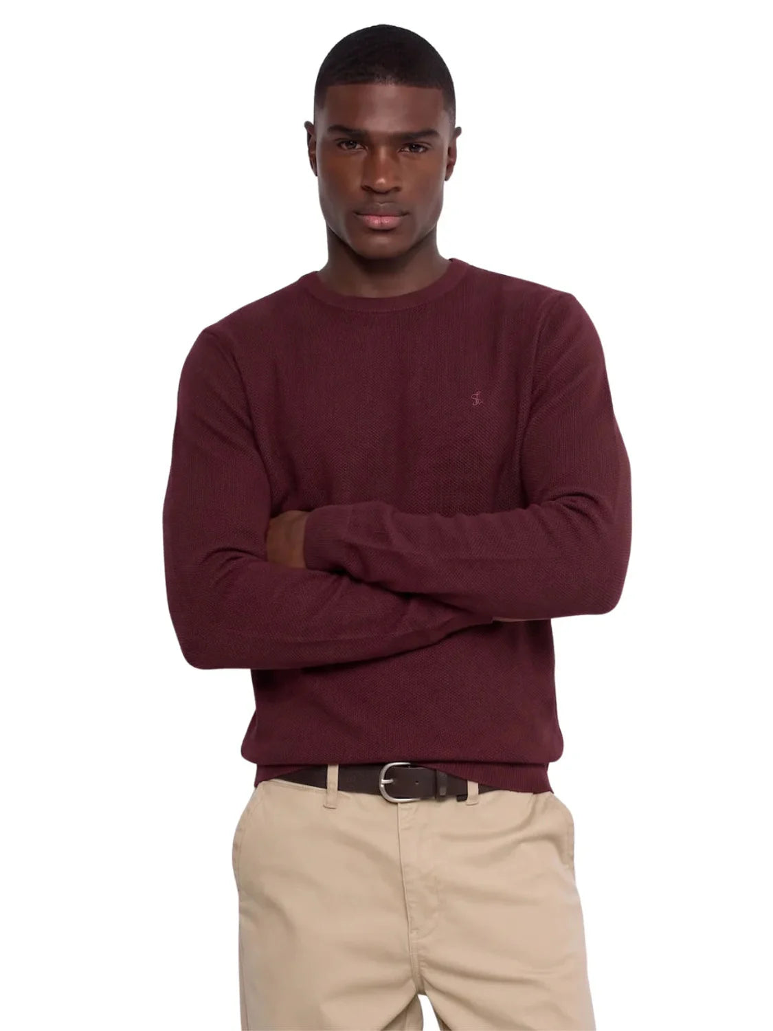 Jersey Punto Waffle Salsa Jeans Granate | Bicos de Fío