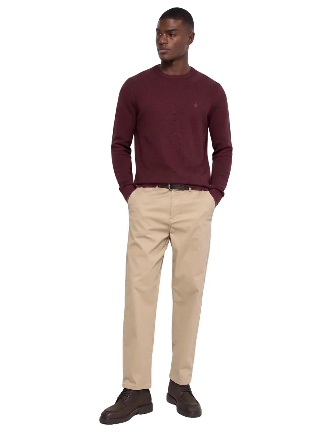 Jersey Punto Waffle Salsa Jeans Granate | Bicos de Fío