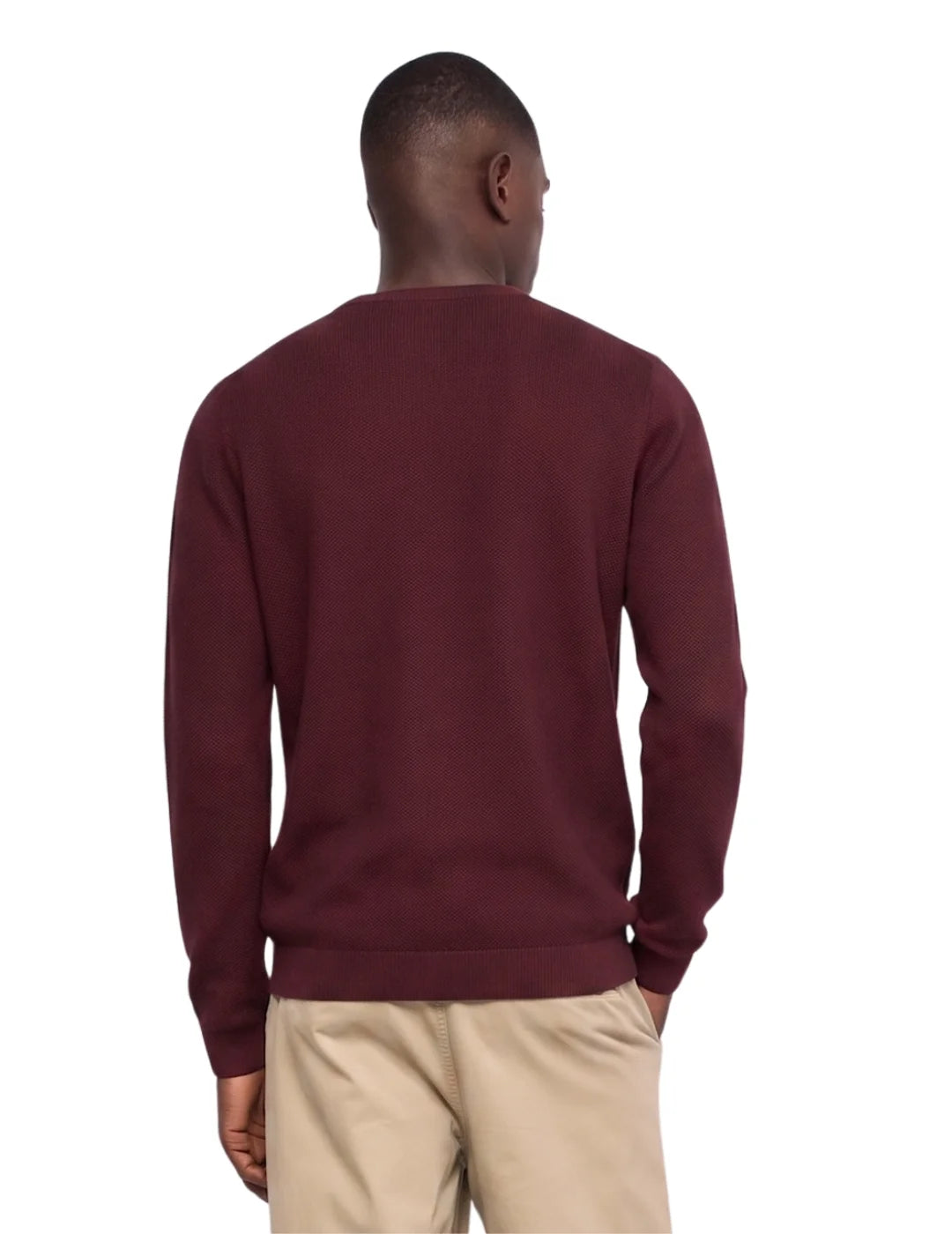 Jersey Punto Waffle Salsa Jeans Granate | Bicos de Fío